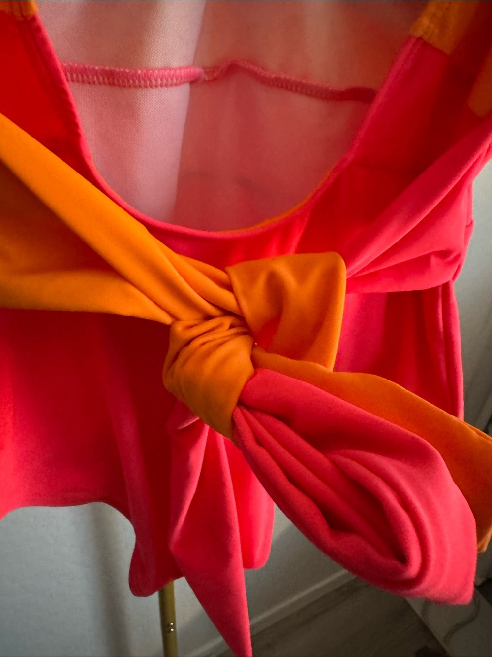 Orange & Pink One-Piece Swim Suit with Waist Sash - Picture 8 of 12